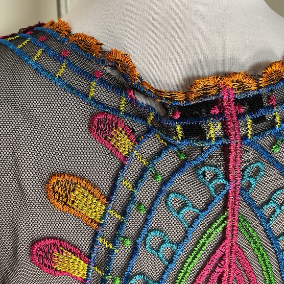 RACHEL Rachel Roy Colorful Sheer Kimono Swim Cover Up One Size Beach - Picture 10 of 10